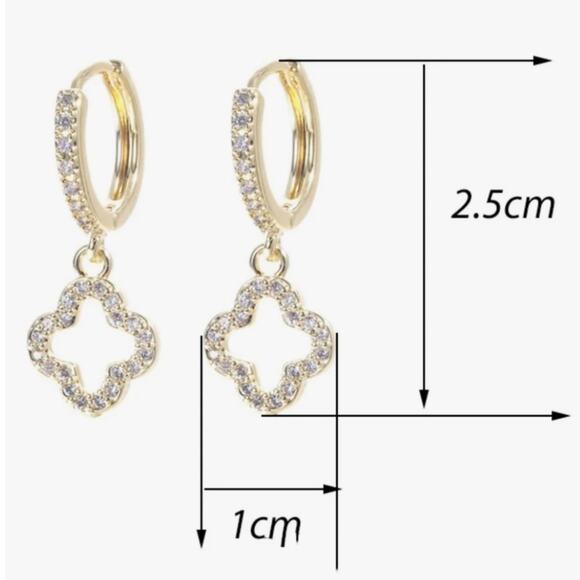 “Ireland” ✨ Clover Petite Drop Hoop Earrings - Picture 3 of 3